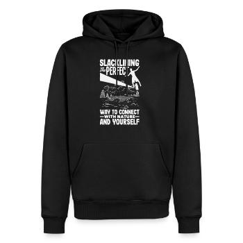 Slacklining the perfect way to connect with nature - Männer Premium Bio Hoodie - Schwarz - Vorne - Nico (187cm)