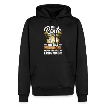 Die Rente ist da, ab ins Wohnmobil und die Welt - Männer Premium Bio Hoodie - Schwarz - Vorne - Nico (187cm)
