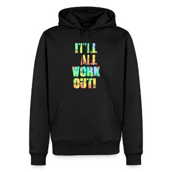 Es wird alles klappen - Männer Premium Bio Hoodie - Schwarz - Vorne - Nico (187cm)