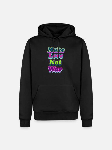 Make Love Not war - Männer Premium Bio Hoodie - Schwarz
