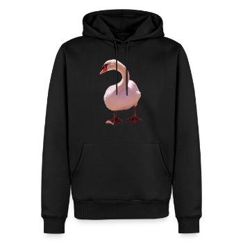Schwan - Männer Premium Bio Hoodie - Schwarz - Vorne - Nico (187cm)