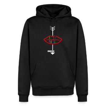 Lèvre du logo de la musique acid house - Sweat à capuche Premium bio Homme - noir - Devant - Nico (187cm)
