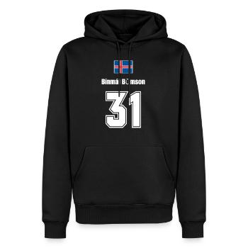 Island Trikot Nr.31 - Männer Premium Bio Hoodie - Schwarz - Vorne - Nico (187cm)