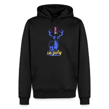 Noël en juillet - Sweat à capuche Premium bio Homme - noir - Devant - Nico (187cm)
