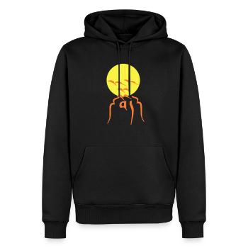 Free Tibet in tibetisch " Bod = Tibet " Freiheit - Männer Premium Bio Hoodie - Schwarz - Vorne - Nico (187cm)