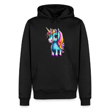Einhorn / Unicorn Design - Männer Premium Bio Hoodie - Schwarz - Vorne - Nico (187cm)