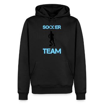 soccer player team - Männer Premium Bio Hoodie - Schwarz - Vorne - Nico (187cm)