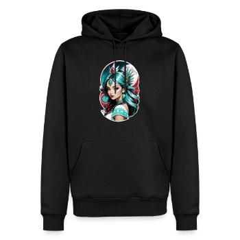 Indische Prinzessin - Aztek - Männer Premium Bio Hoodie - Schwarz - Vorne - Nico (187cm)