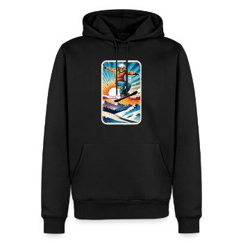 snowboard neige et ski - Sweat à capuche Premium bio Homme - noir - Devant - Nico (187cm)