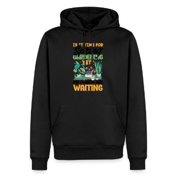 Mes plantes attendent le jardinier - Sweat à capuche Premium bio Homme - noir - Devant - Nico (187cm)