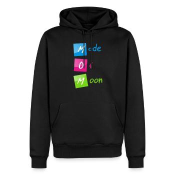 "MOM (Made of Moon)" happy Mother's Day - Men’s Premium Organic Hoodie - black - Front - Nico (187cm)