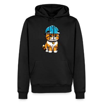 Cat site manager - Men’s Premium Organic Hoodie - black - Front - Nico (187cm)