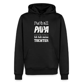 Fußball Papa ich hab meine Tochter I Geschenk - Männer Premium Bio Hoodie - Schwarz - Vorne - Nico (187cm)