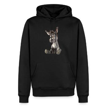 Esel sind eigenwillige Tiere - Männer Premium Bio Hoodie - Schwarz - Vorne - Nico (187cm)