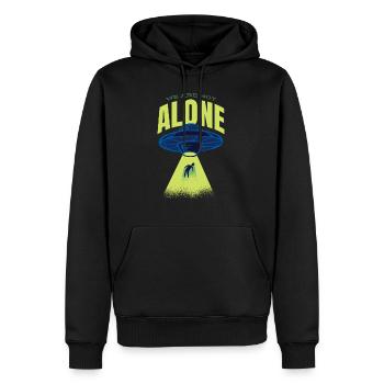 Alien - OVNI - Nous ne sommes pas seuls - Sweat à capuche Premium bio Homme - noir - Devant - Nico (187cm)