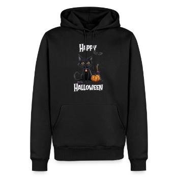 Halloween – Joyeux Halloween Chat Noir Mignon - Sweat à capuche Premium bio Homme - noir - Devant - Nico (187cm)