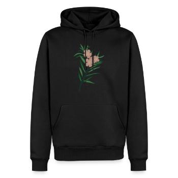 Pink Branch Oleander Flower - Men’s Premium Organic Hoodie - black - Front - Nico (187cm)