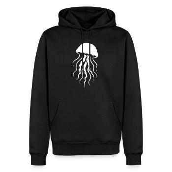 Méduse - Sweat à capuche Premium bio Homme - noir - Devant - Nico (187cm)