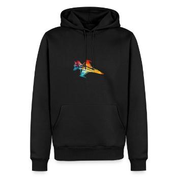 avion de chasse - Sweat à capuche Premium bio Homme - noir - Devant - Nico (187cm)