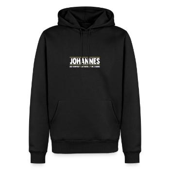 Johannes - Sweat à capuche Premium bio Homme - noir - Devant - Nico (187cm)