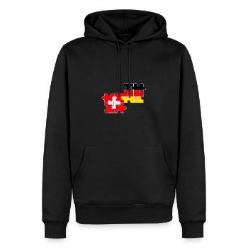 Schweiz Deutschland Flagge Schweizer Deutscher - Männer Premium Bio Hoodie - Schwarz - Vorne - Nico (187cm)