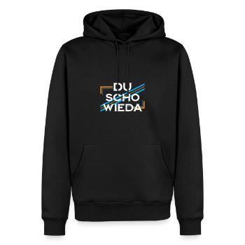 Du scho wieda - Männer Premium Bio Hoodie - Schwarz - Vorne - Nico (187cm)