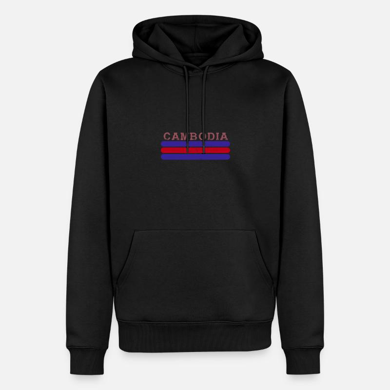 Cambodge Drapeau Asie Tradition Vacances - Sweat à capuche Premium bio Homme - noir