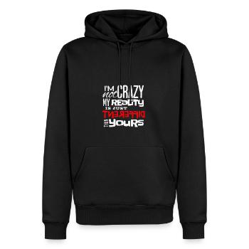 Je ne suis pas fou - Chemise amusante juste différente - Sweat à capuche Premium bio Homme - noir - Devant - Nico (187cm)
