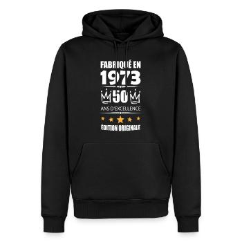 Vintage 1973 50Ans Anniversaire Cadeau Homme Femme - Sweat à capuche Premium bio Homme - noir - Devant - Nico (187cm)