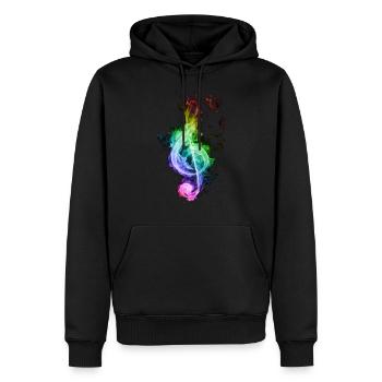 clé pour violon - Sweat à capuche Premium bio Homme - noir - Devant - Nico (187cm)
