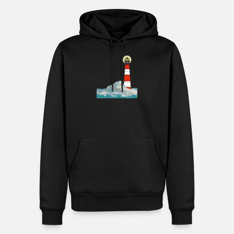 Phare dans la tempête - Sweat à capuche Premium bio Homme - noir