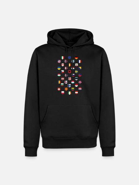 vlaggen van de wereld - Herre Premium økologisk hoodie - sort