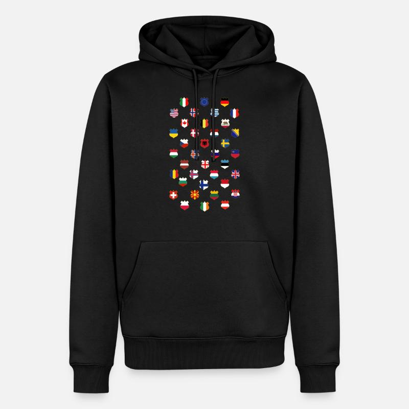 drapeaux du monde - Sweat à capuche Premium bio Homme - noir