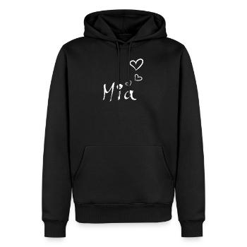 Mia liebt Dich - Männer Premium Bio Hoodie - Schwarz - Vorne - Nico (187cm)