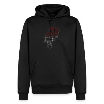 Drapeau hesse, armoiries, état, état, pays - Sweat à capuche Premium bio Homme - noir - Devant - Nico (187cm)