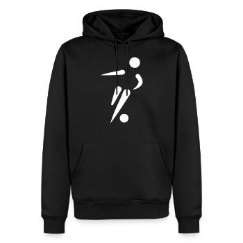 Joueur de foot - Sweat à capuche Premium bio Homme - noir - Devant - Nico (187cm)
