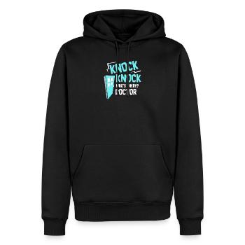 DOCTORS: Knock Knock Doctor - Men’s Premium Organic Hoodie - black - Front - Nico (187cm)