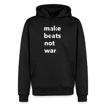 Hip Hop Rap Make Beats Not War cadeau - Sweat à capuche Premium bio Homme - noir - Devant - Nico (187cm)