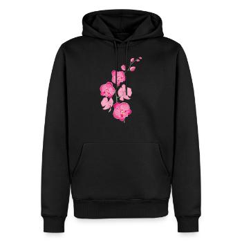 ORCHIDÉES fleur - cadeau d'amour - rose rose - Sweat à capuche Premium bio Homme - noir - Devant - Nico (187cm)