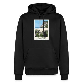 Kvalvika Beach Lofoten Norvège Cadeau et idée - Sweat à capuche Premium bio Homme - noir - Devant - Nico (187cm)