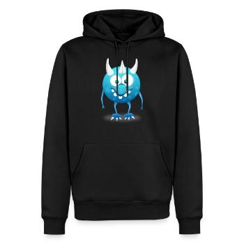 Monster Blau - Männer Premium Bio Hoodie - Schwarz - Vorne - Nico (187cm)