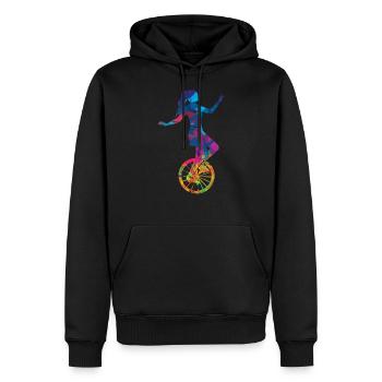 Monocycle cadeau monocyclisme monocycliste Rétro - Sweat à capuche Premium bio Homme - noir - Devant - Nico (187cm)