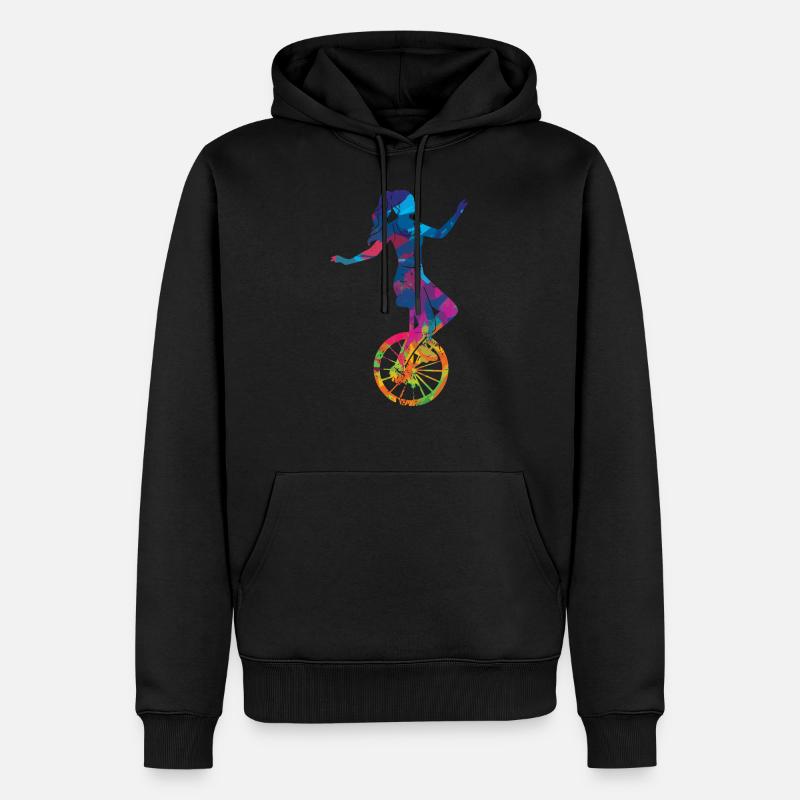 Einrad Geschenk Einradfahrerin Einradfahren Retro - Männer Premium Bio Hoodie - Schwarz