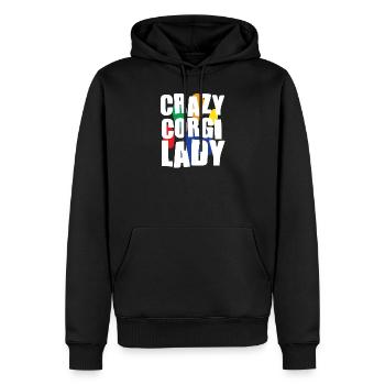Crazy Corgi Dog Corgi Owner - Men’s Premium Organic Hoodie - black - Front - Nico (187cm)