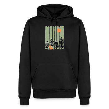 Fox Forest - Männer Premium Bio Hoodie - Schwarz - Vorne - Nico (187cm)