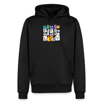 Pompier pompier - Sweat à capuche Premium bio Homme - noir - Devant - Nico (187cm)