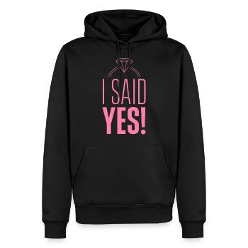 Ich habe Ja gesagt Verlobt Verlobter Verlobung - Männer Premium Bio Hoodie - Schwarz - Vorne - Nico (187cm)