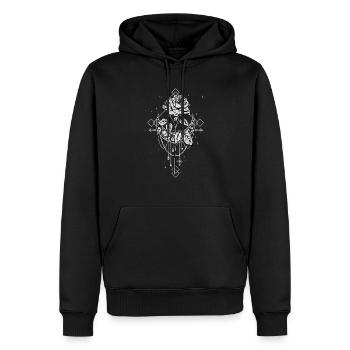 Gothic Witch Moon Rose Vintage Occult Sacred Wicca - Männer Premium Bio Hoodie - Schwarz - Vorne - Nico (187cm)