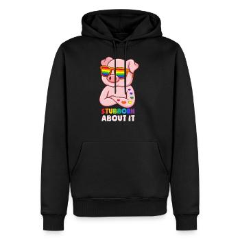 Stubborn About It - Männer Premium Bio Hoodie - Schwarz - Vorne - Nico (187cm)