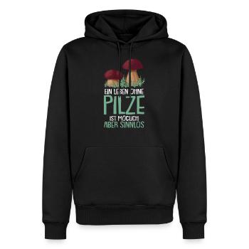 Lustiger Pilze Spruch Pilzsammler - Männer Premium Bio Hoodie - Schwarz - Vorne - Nico (187cm)